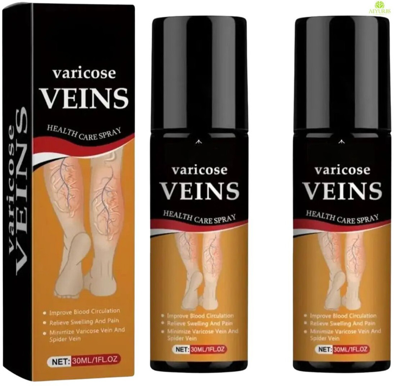 AEYURBS Varicose Vein Relief Spray | All Natural Fast Acting Formula Liquid(2 x 50 ml)
