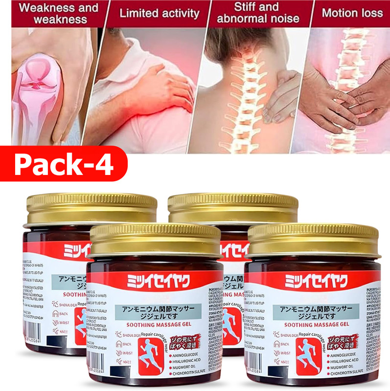 BEUTISKY Comfort Gel – Japanese Herbal Formula for Neck, Shoulder, Back & Leg Relief Balm(4 x 100 g)