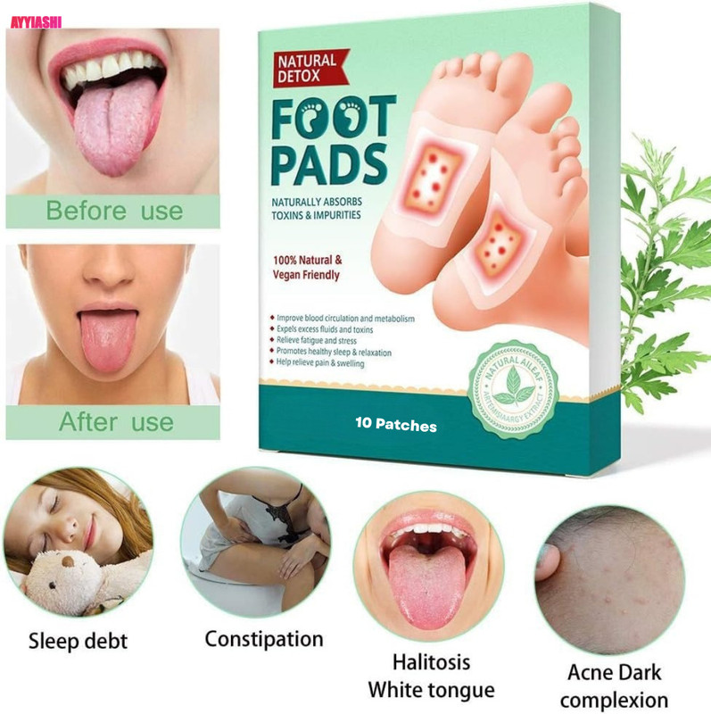 AYYIASHI Foot Pad Detox | Foot Pad Body Detox | Herbal Body Detox Patches Daily Plaster & Patch(10 x 1 Patches)