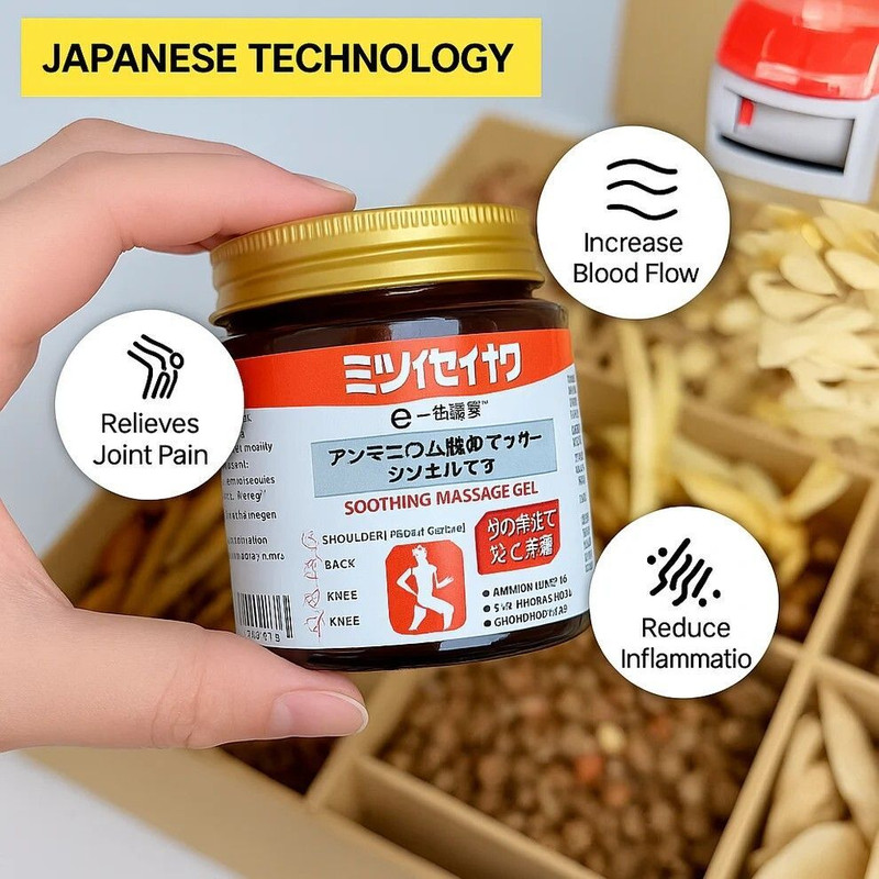 GLAMITY Herbal Pain Relief Gel | Japanese Formula for Back, Knee & Body Pain Gel(100 g)
