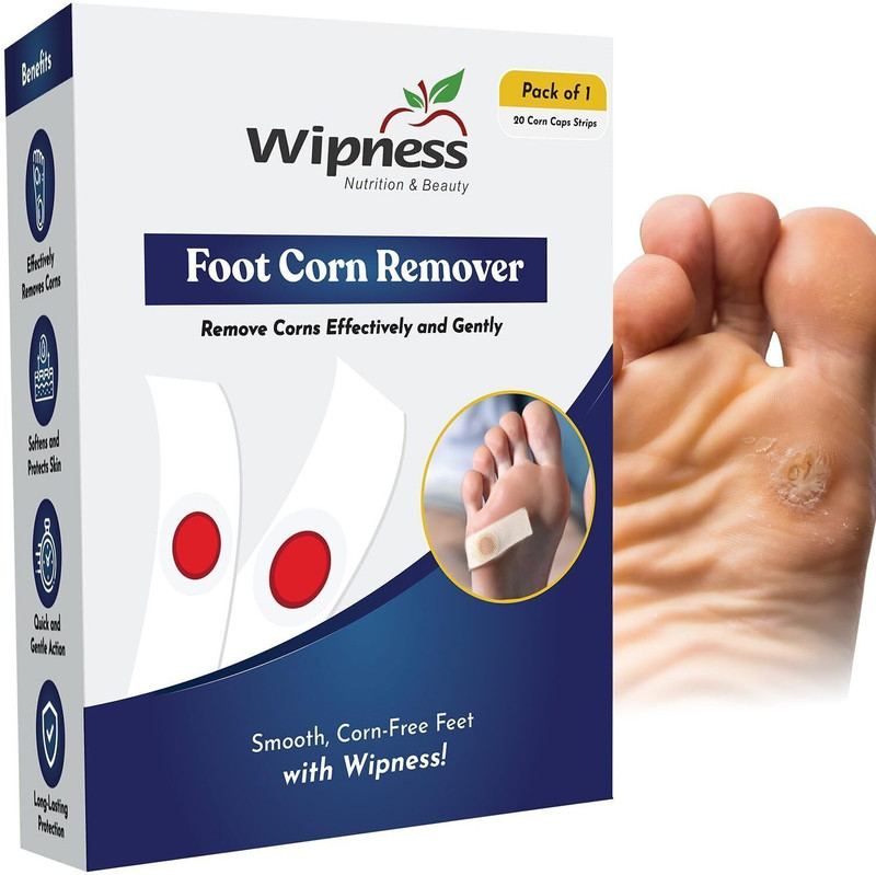 WIPNESS 100% Natural Foot Corn Removal Plaster for Foot - 20 Corn Caps Strips Plaster & Patch(20 Units)