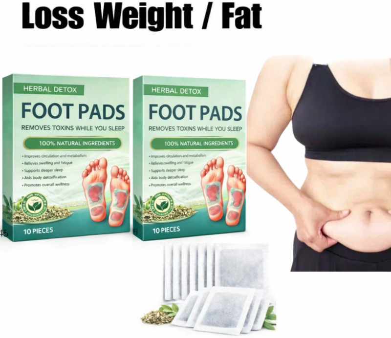QLOVYA Foot Pads Herbal Ginger Pad Weight Loss Fatty Live Daily Wellness Support Plaster & Patch(10 x 1 Patches)