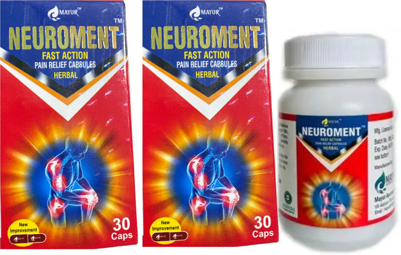NEUROMENT NEW FORMULA FAST ACTION PAIN RELIEF FROM ALL KIND OF BODY PAIN CAPSULE PACK OF 2 Capsules(2 x 30 Units)