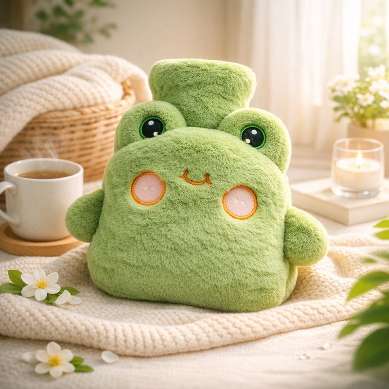 Snopple Cute Plush Hot Water Bag for Cramps Back Muscle Pain Winter Comfort Plaster & Patch(1000 ml)