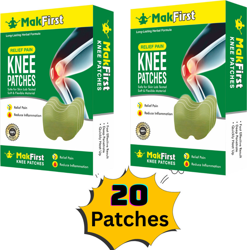 MAKFIRST Herbal Knee Pain Relief Patches Arthritis Inflammation Patch Sticker Plaster & Patch(20 x 1 Patches)
