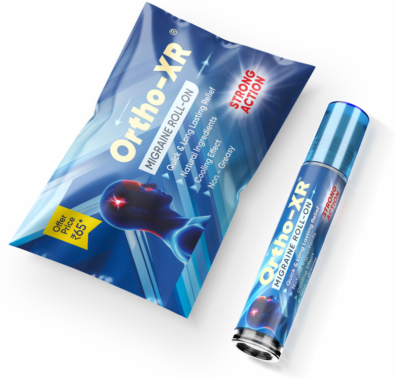 ORTHOXR Migraine Roll-On for Fast Relief from Migraine, Headache & Sinus - (Pack of 1) Liquid(10 ml)