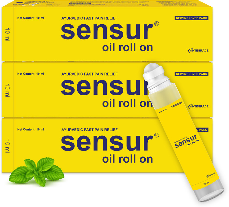 Sensur Natural and Ayurvedic Pain Relief Oil Roll On Liquid(3 x 1 Units)