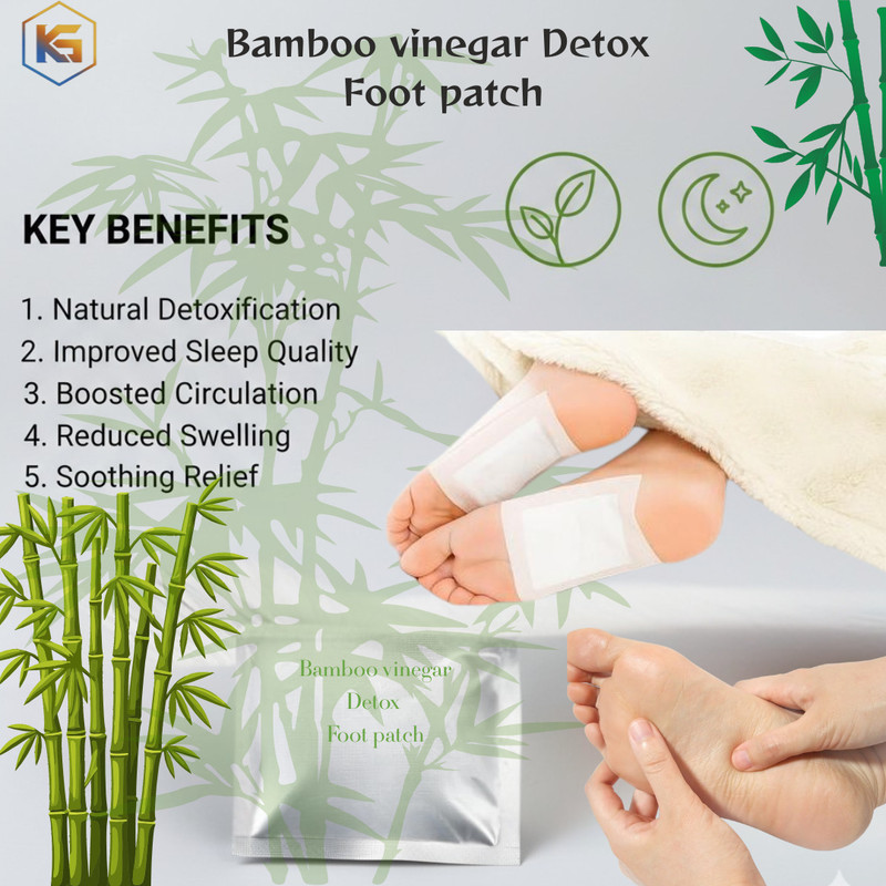 kazawak Bamboo Vinegar Detox Foot Patch | Pain Relief & Stress Relaxation Plaster & Patch(10 g)