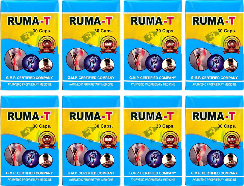 RUMA T CAPSULE FOR JOINT PAIN,RHEUMATOID ARTHRITIS,SCIATICA,GOUT,SPONDYLITIS PACK OF 8 Capsules(8 x 30 Units)