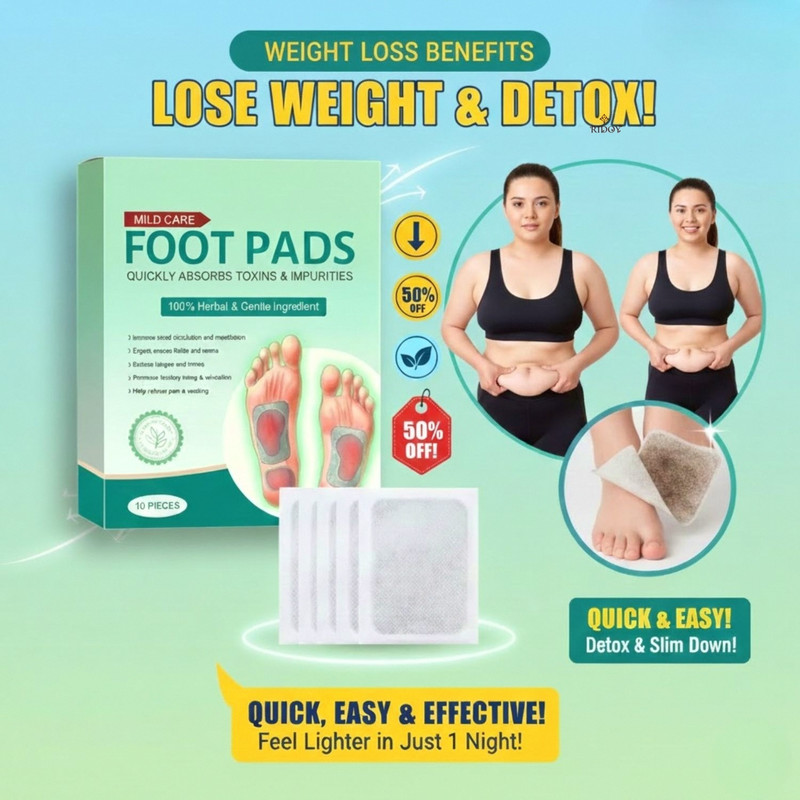 Ridoy Foot Pads Weight Loss | Foot Pads | Latest | Helps Reduce Odor Appearance For Re Plaster & Patch(10 Patches)