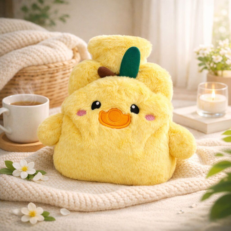 CloudTab Premium Duck Hot Water Bottle for Muscle, Period, Knee Relief Hot & Cold Therapy Plaster & Patch(1000 ml)