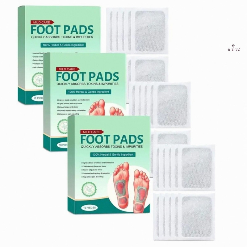 Ridoy Foot Pads | Foot Pads Pain Relief | Revitalizing Body Support For Active Foot Re Plaster & Patch(3 x 10 Patches)