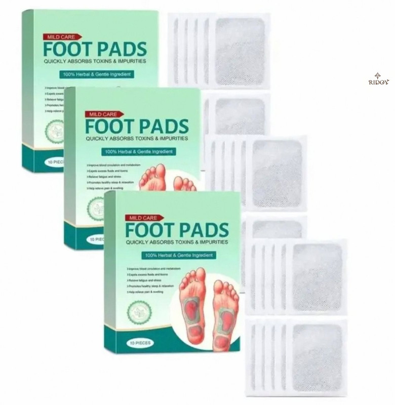 Ridoy Foot Pads Weight Loss for Foot Pads Easy Overnight Application Plaster & Patch(3 x 10 Patches)