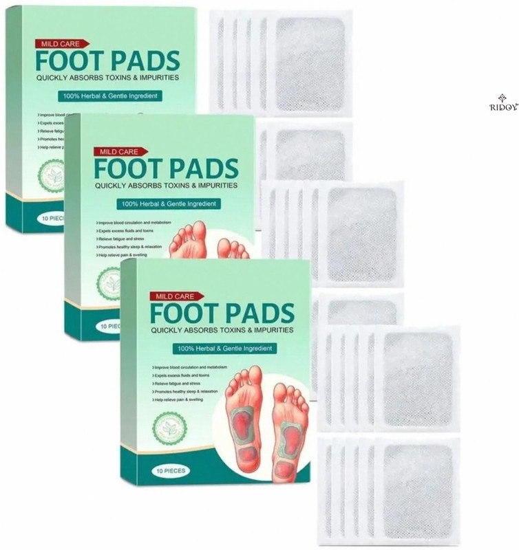 Ridoy Foot Pads | Foot Pads Weight Loss | Natural Slimming Detox For Effective Pain Re Plaster & Patch(3 x 10 Patches)