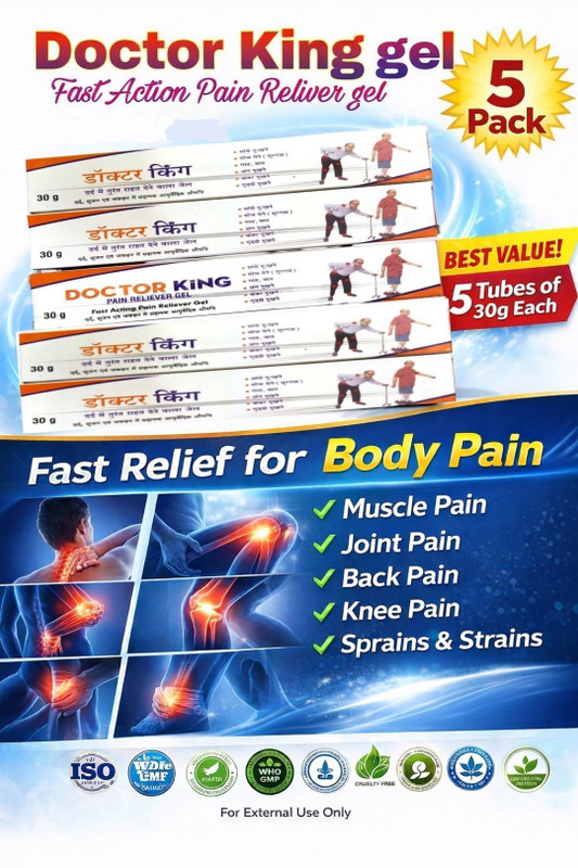 DOCTOR KING King pain Reliever gel(W.O) 30g Pack of 5pcs Gel(5 x 1 g)
