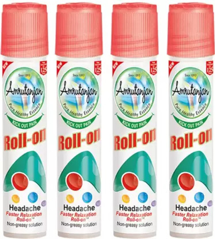 Amrutanjan FASTER RELAXATION ROLL ON 10ML PACK OF 4 Liquid (4 x 10 ml) Liquid(4 x 10 ml)