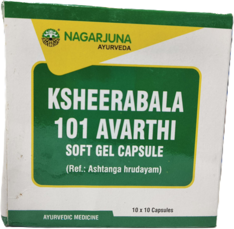 Nagarjuna Ayurvedic KSHEERABALA 101 AVARTHI SOFT GEL CAPSULES Capsules(100 Units)