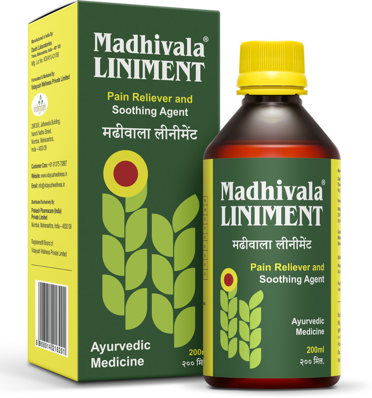 Madhivala Liniment Pain Relief OIL | 100% Ayurvedic Oil | Fast Absorbing & Non-Greasy Liquid(90 ml)