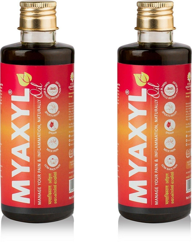 Kerala Ayurveda Myaxyl Ayurvedic Joint & Muscle Pain Relief Massage Oil Liquid(2 x 200 ml)