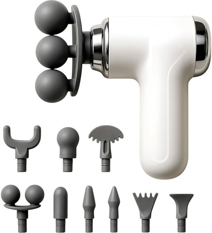 Zovilstore Portable Massage Gun Pro+ Mini 6-Speed Massager 2300–3200RPM 3-Head Design 9 in 1 Mini Gun Massager Machine Massager(Multicolor)