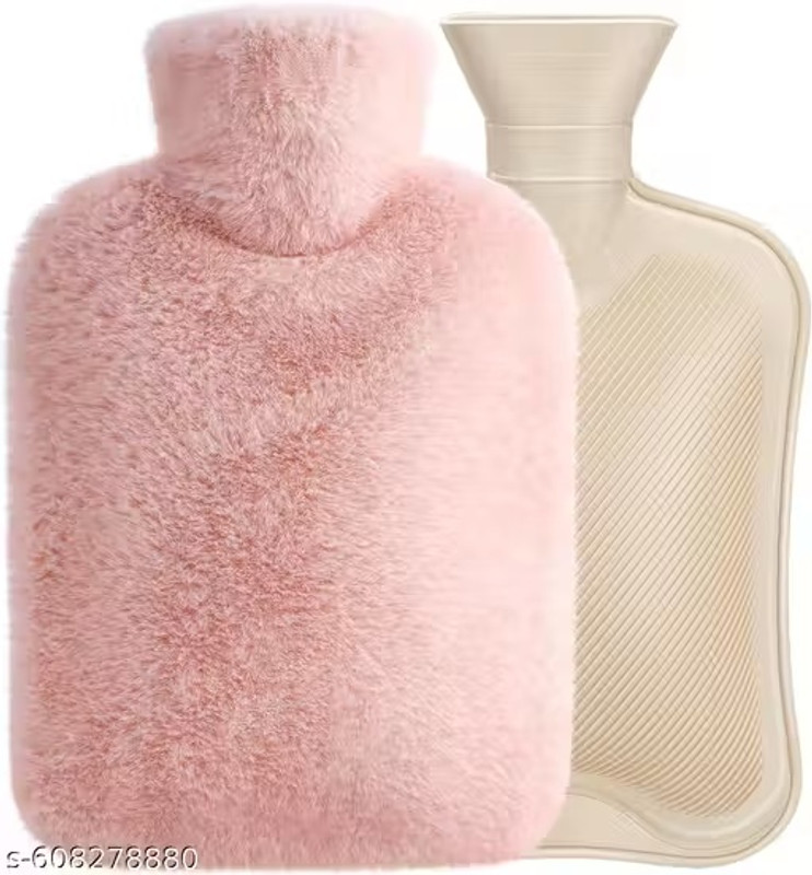 house of common Comfirt Hot Water Rubber Bag with Soft Plush Fur Pocket Cover For Body Ache Plaster & Patch(1 L)