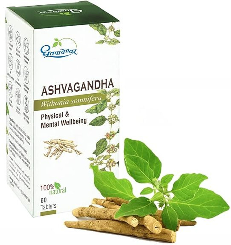 DHOOTAPAPESHWAR Ashvagandha 60 Tab (Pack of 2) Tablets(2 x 60 Units)