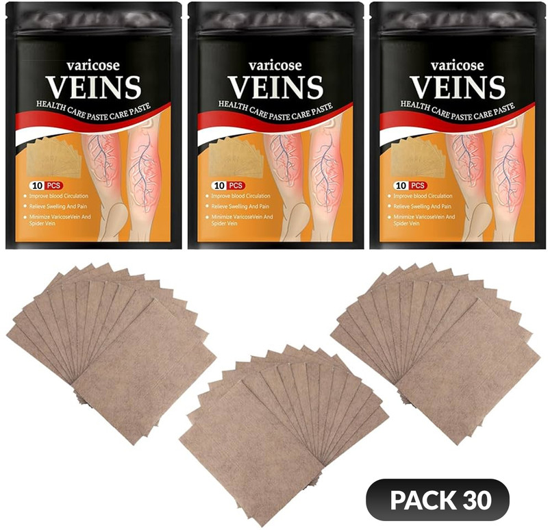 kazawak Natural Plant-Based Vericose Vein Patches for Muscle Relief Plaster & Patch Plaster & Patch(30 x 10 g)