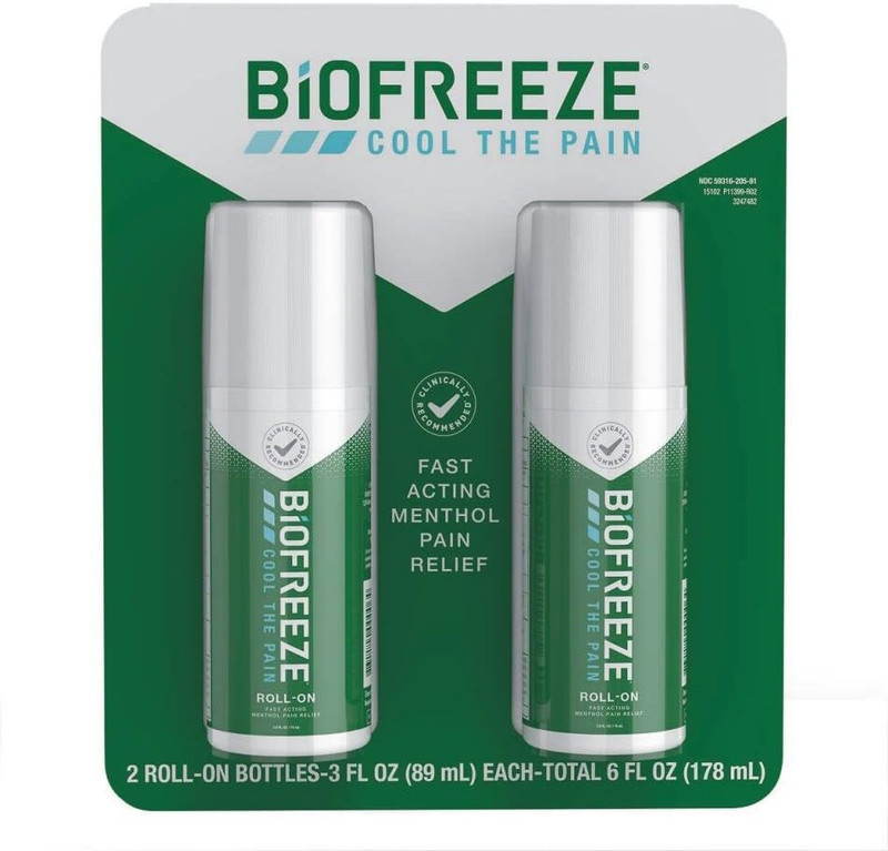 Biofreeze COOL THE PAIN ROLL ON MENTHOL (178ML PacK) Balm(2 x 89 ml)