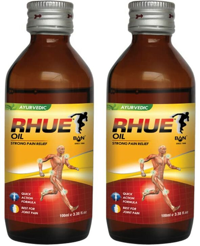 RHUE Ayurvedic Pain Relief Joint Oil For Body, Back, Knee, Legs, Shoulder & Muscle Liquid(2 x 100 ml)
