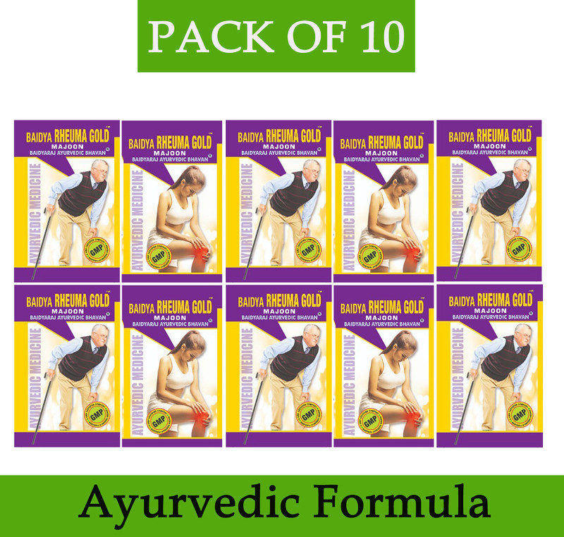 Baidyaraj Ayurvedic Bhavan Rheuma gold majoon for all kind body pain relief Gel(10 x 200 g)
