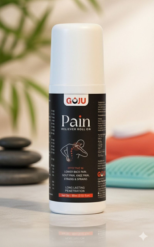 GOJU Pain Reliever Roll On – Deep Action Ayurvedic Formula for Long Lasting Relief Balm(60 ml)