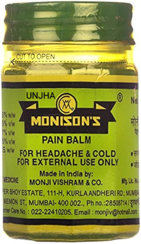 Unjha Monisons Pain Relief Balm 100g pack of 3 Balm(3 x 100 g)