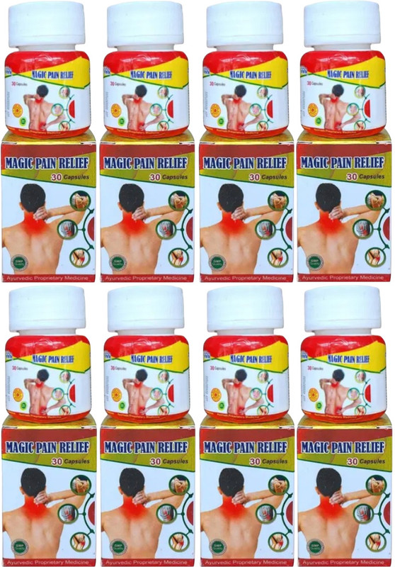 MAGIC PAIN RELIEF 100% AYURVEDIC BODY PAIN RELIEF CAPSULE PAKC OF 8 Capsules(8 x 30 Units)