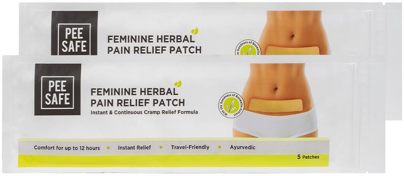 Pee Safe Feminine Herbal Pain Relief Patches (Pack of 10) | Natural Pain Relief Patches Plaster & Patch(10 x 1 Patches)
