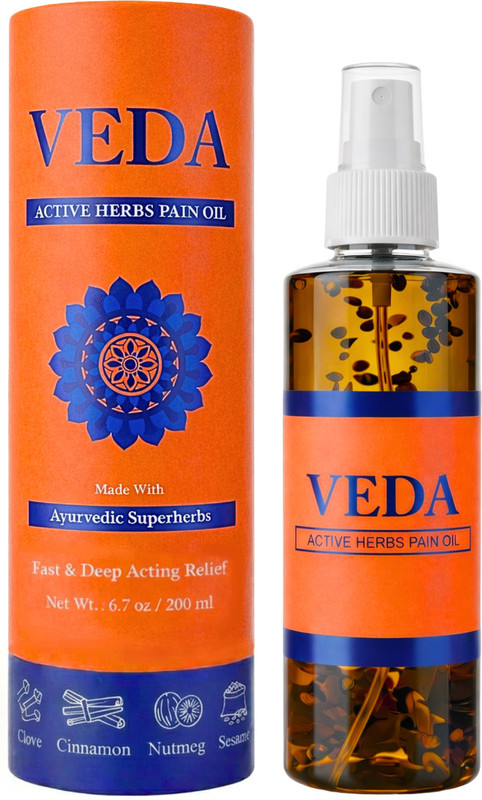 Veda Ayurvedics Veda Active Herbs Pain Oil | Ayurvedic Relief from Joint, Muscle & Back Pain Liquid(200 ml)