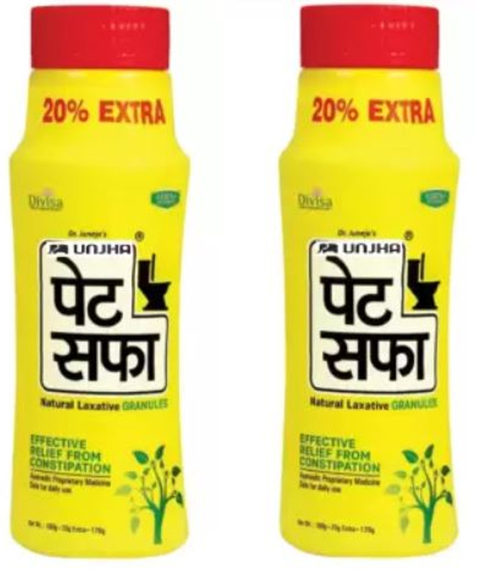 Unjha Pet Saffa Natural Laxative Granules for Constipation Powder(2 x 120 g)
