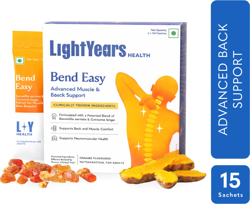 Light Years Bend Easy | Advanced Back Support | Curcumin and Boswellia Blend Powder(15 x 1 Units)