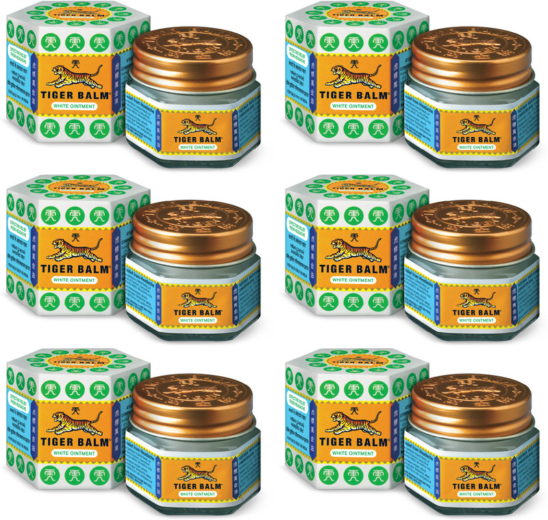 Tiger Balm White Ointment Fast Effective Relief Balm 9ml each Pack of 6 Balm(6 x 9 ml)