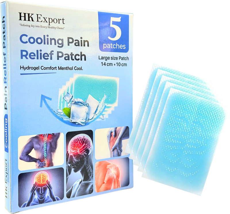 HK EXPORT Pain Relief Patch-Cooling Hydrogel Patches for Back, Neck, Knee, Shoulder, Arms Plaster & Patch(5 Patches)