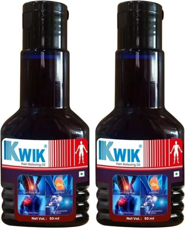 Kwik Pain Oil – Instant Relief from Body, Knee & Back Pain | Ayurvedic Liquid(2 x 50 ml)