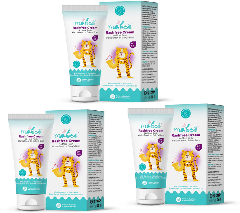 MATEO Baby Rashfree cream | Rash Relief Cream Healing & Nourishing Diaper Cream Gentle(180 g)