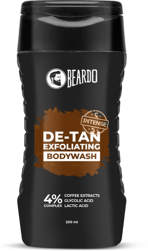 BEARDO De-Tan Exfoliating Body Wash for Men With Glycolic, Lactic Acid &Coffee Extracts(200 ml)