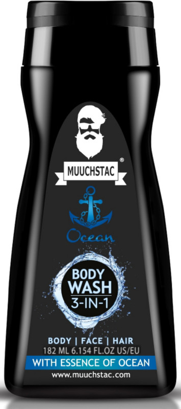 MUUCHSTAC Ocean 3 in 1 Body Wash for Men, Shower Gel for Body, Face & Hair Wash(182 ml)