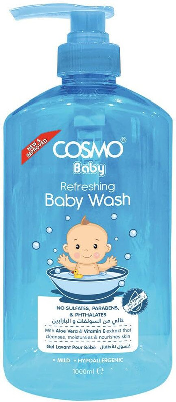 COSMO Refreshing Baby Wash Sulfates Free, Parabens Free, Phthalates Free Body Cleanses(1000 ml)