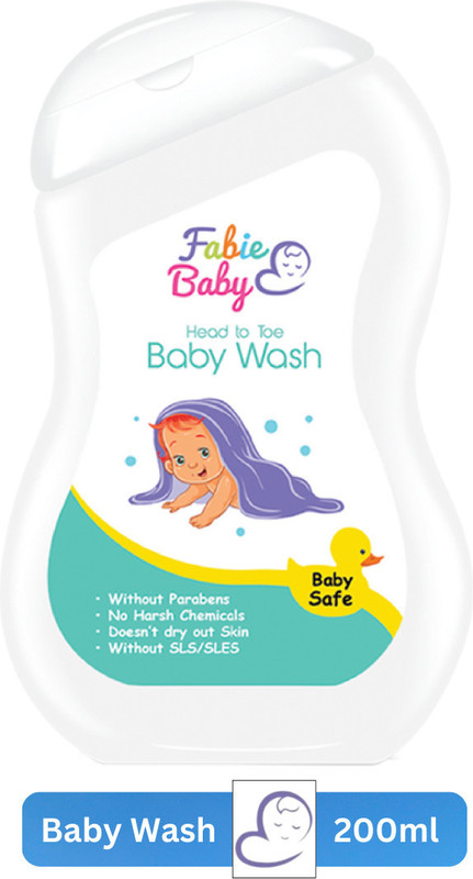 Fabie Baby Body Wash, Imported Daily Moisturizing Baby Wash, Head to Toe, Made in Dubai(200 ml)