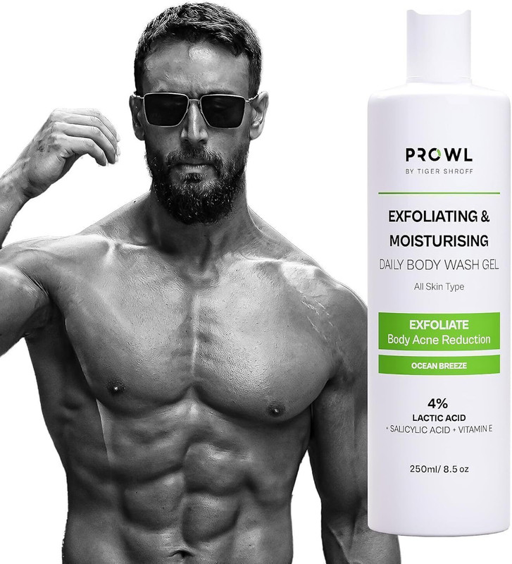 PROWL By Tiger Shroff Exfoliating Bodywash 4% (Salicylic Acid,Vitamin E) OCEAN BREEZE(250 ml)