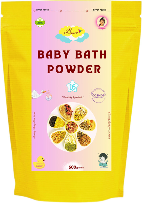 Bovv Baby Bath Powder For Kids And Women Made of 16 Organic Ingredients 500gm(500 g)