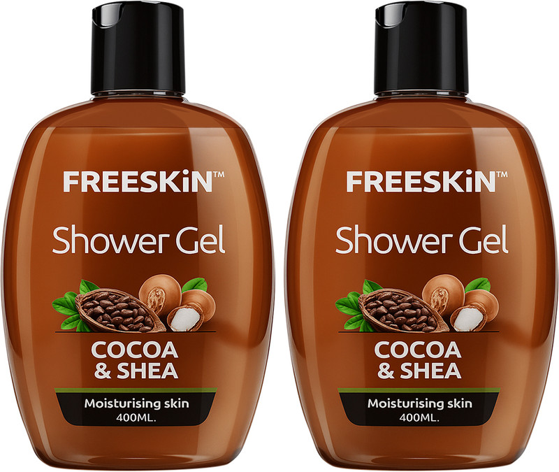 Free Skin Cocoa and Shea Shower Gel for Moisurising Skin,400ml each, PACK OF 2(700)