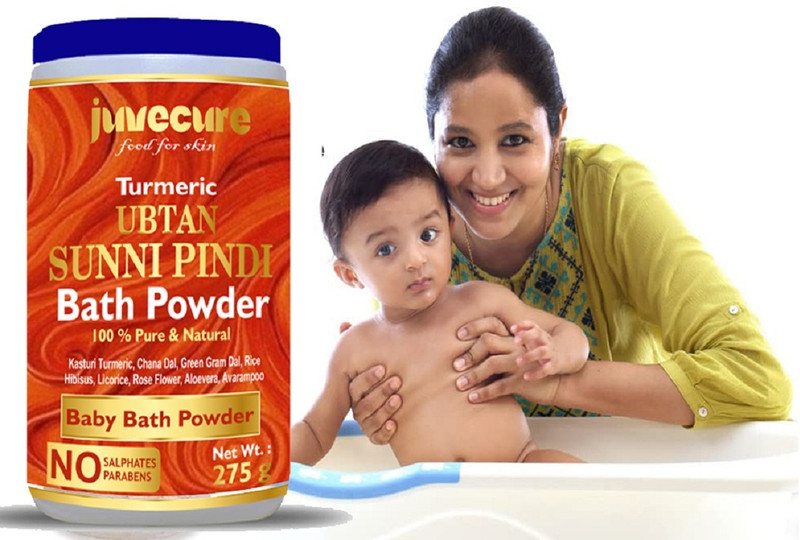 juvecure Herbal Turmeric Baby Bath Powder, Discover the Magic Premium Ubtan Sunni Pindi(275 g)