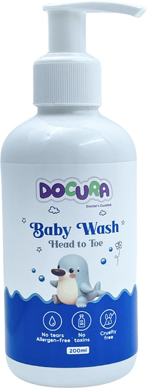 DOCURA Baby Wash Head to Toe Moisturizing Body Wash Cruelty & Tear-Free(200 ml)